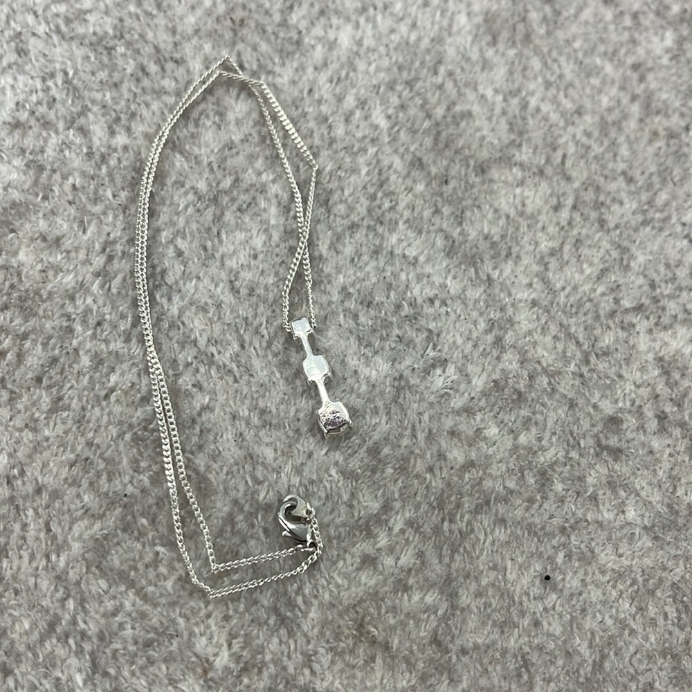 Journey necklage pendant in blue sapphire and diamond stones - Picture 3 of 4